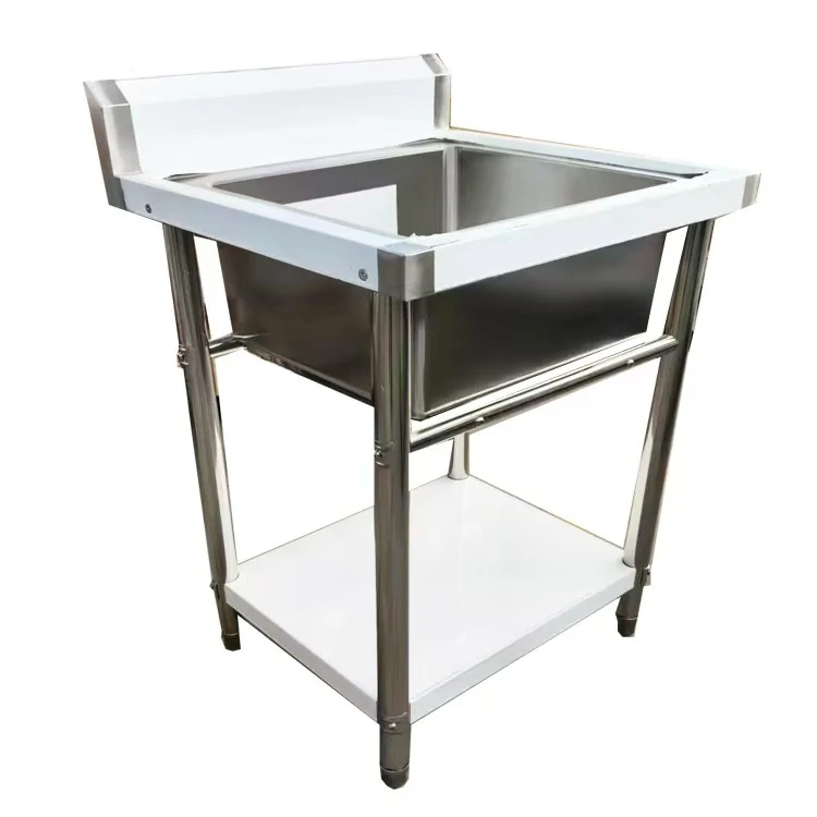 Gastro nerez dřez 1 komora, 60x60x85, s policí, k sestavení