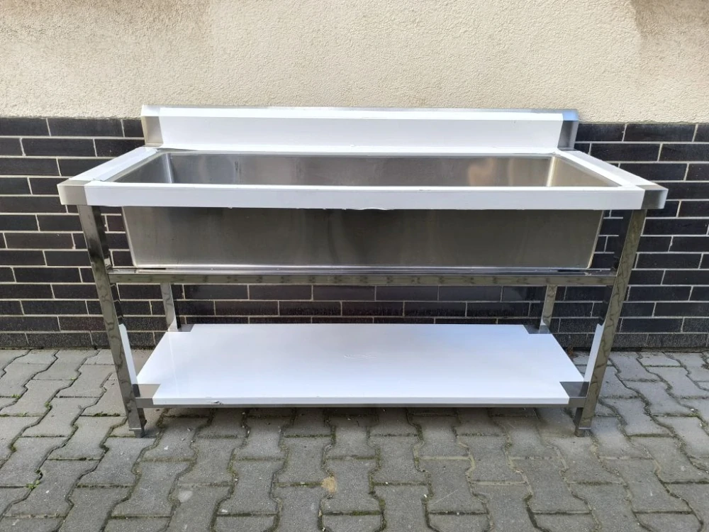 Gastro nerez dřez, 150x60x85, s policí, k sestavení