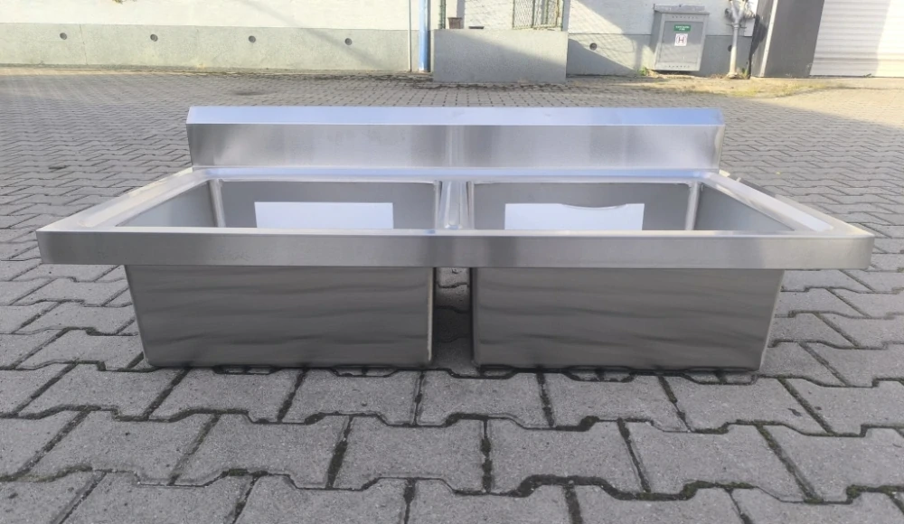 Nerez dvojdřez, 120x60x25 cm