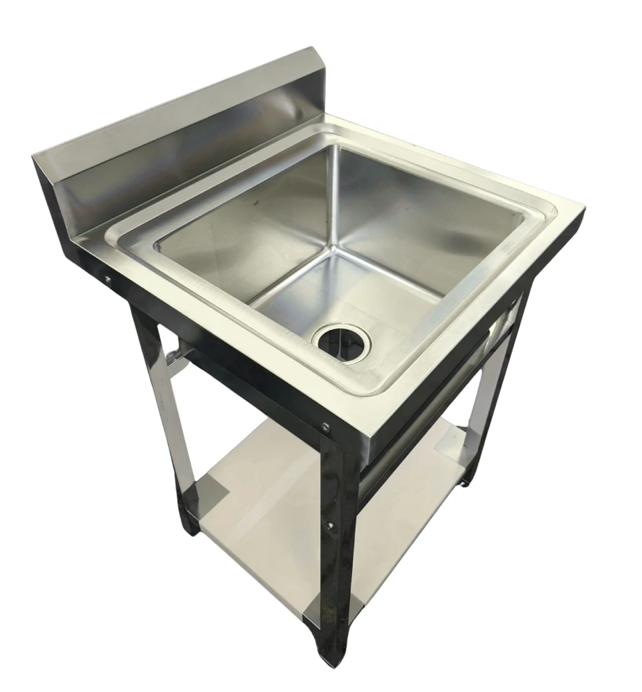 Gastro nerez dřez, 60x60x85, s policí, k sestavení