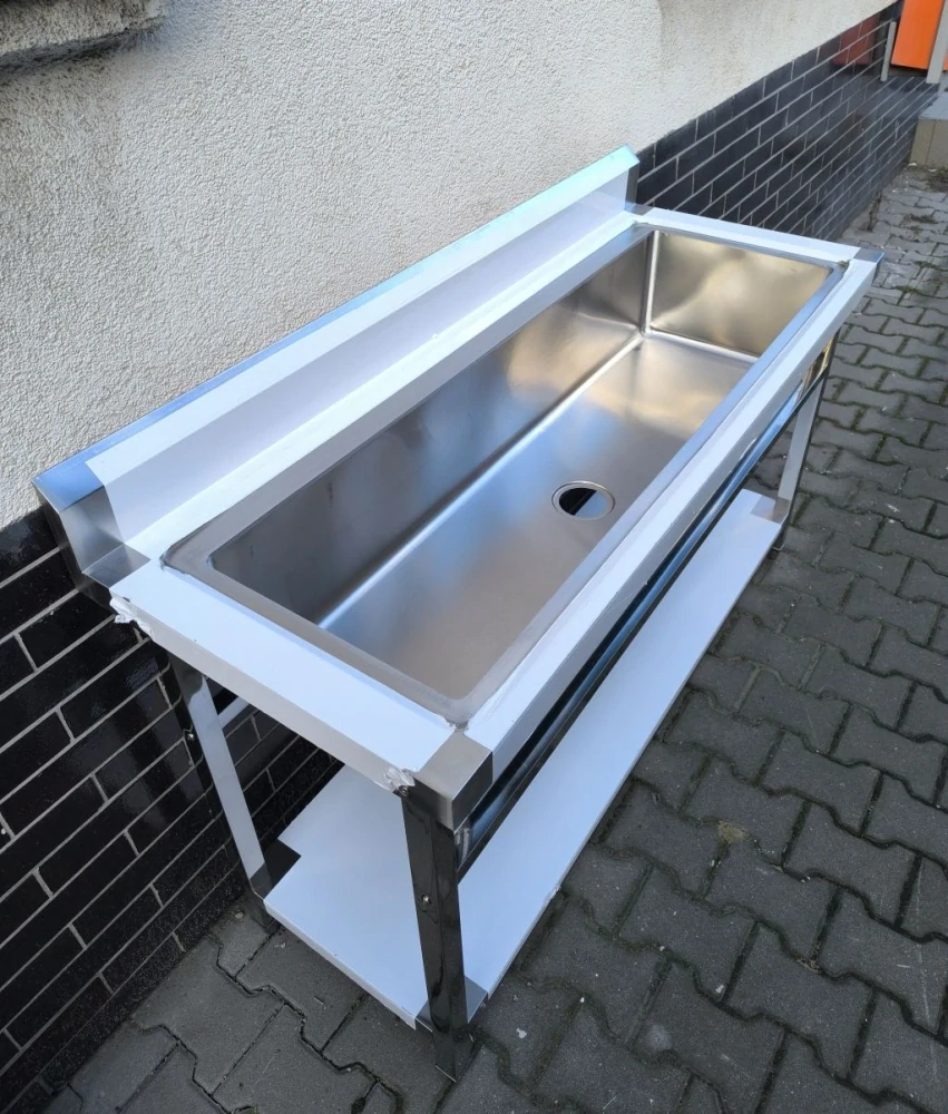 Gastro nerez dřez, 150x60x85, s policí, k sestavení