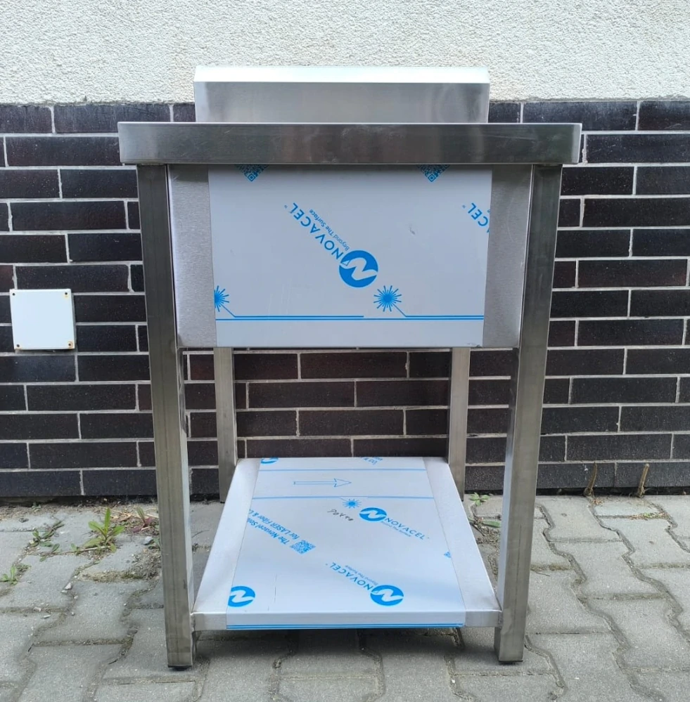 Gastro nerez dřez, 60x60x85 cm, s policí