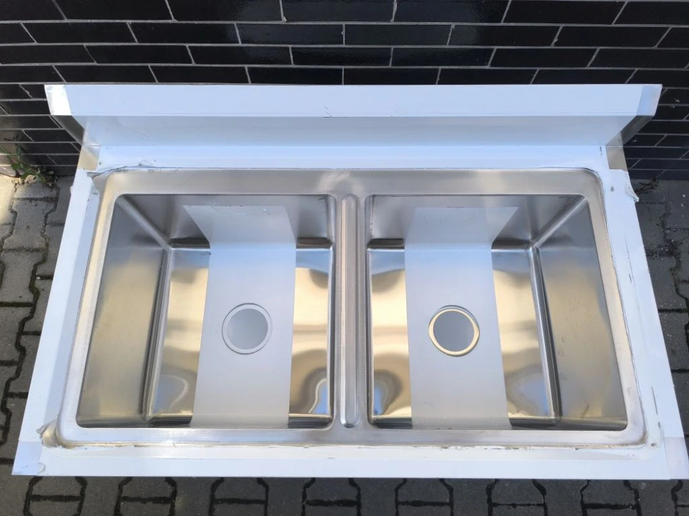 Gastro nerez dvojdřez, 120x60x85, s policí, k sestavení