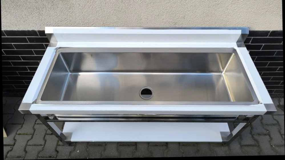 Gastro nerez dřez, 150x60x85, s policí, k sestavení