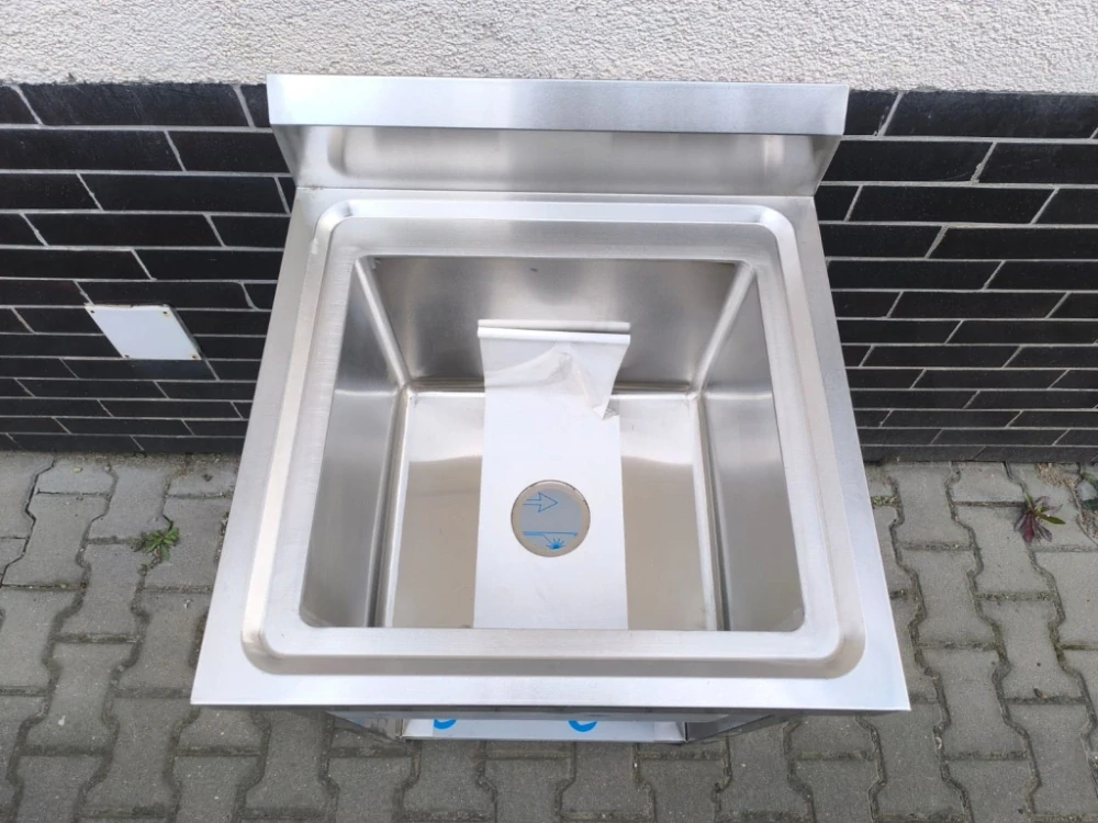 Gastro nerez dřez, 60x60x85 cm, s policí