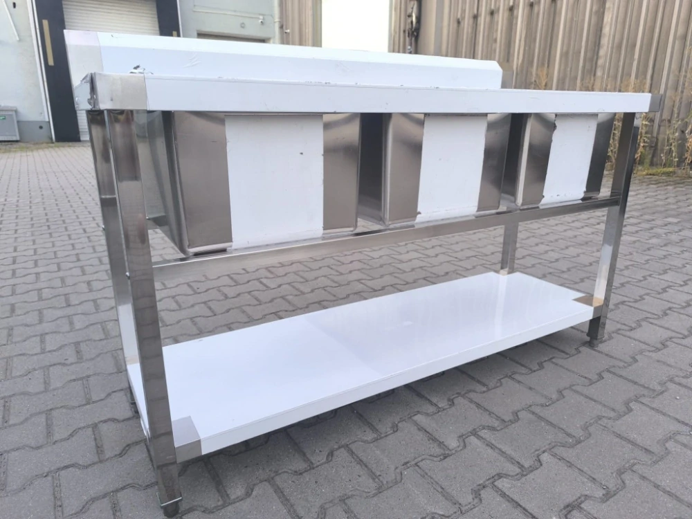 Gastro nerez trojdřez, 150x60x85, s policí, k sestavení