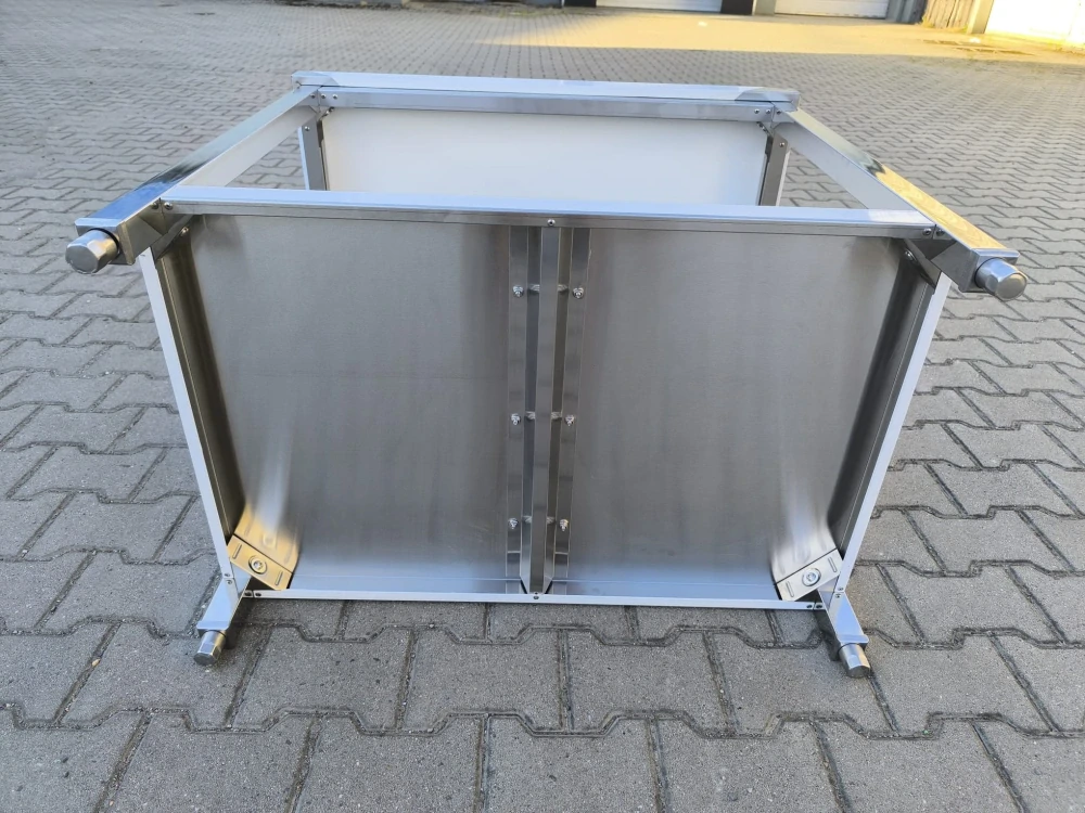 Nerez pracovní stůl 90x60x85, s policí, se zadním lemem