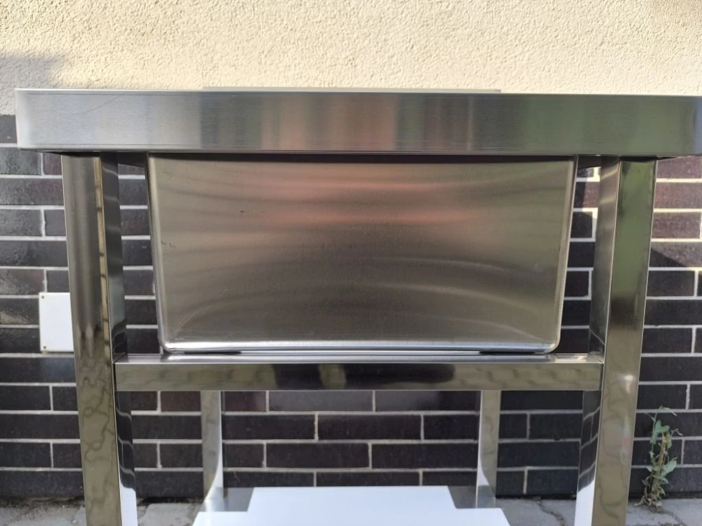 Gastro nerez dřez, 60x60x85, s policí, k sestavení