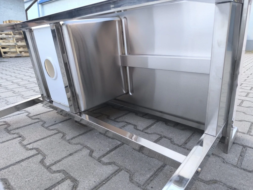 Gastro nerez dřez, 100x60x85, s policí, dřez vlevo, odkap vpravo